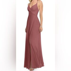 Azazie Davis Bridesmaid A-Line V-Neck Chiffon Dress